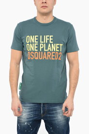 DSQUARED2 ディースクエアード トップス S78GD0064 S24452 610 メンズ ONE LIFE ONE PLANET OLOP COOL T-SHIRT WITH LETTERING 【関税・送料無料】【ラッピング無料】 dk