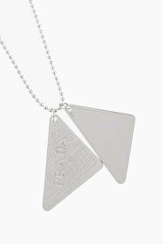 【本日0の付く日ポイント4倍!!】 PRADA プラダ ジュエリー 2JC835/2DTOF0118 メンズ SILVER NECKLACE WITH DOUBLE LOGO PLAQUE 【関税・送料無料】【ラッピング無料】 dk