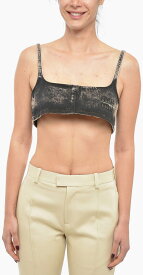 MIU MIU ミュウ ミュウ トップス GWT042121H F0002 レディース STONE WASHED DENIM CROP TOP 【関税・送料無料】【ラッピング無料】 dk