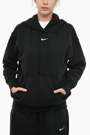 【毎月1日はエントリーでポイント3倍！】 NIKE ナイキ トレーナー DQ5860-010 レディース FLEECED-COTTON BLEND HOODIE WITH CONTRASTING LOGO 【関税・送料無料】【ラッピング無料】 dk