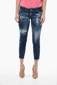 【本日5の付く日ポイント4倍!!】 DSQUARED2 ディースクエアード デニム S72LB0606 S30342 470 レディース JENNIFER CROPPED FIT DENIMS WITH DISTRESSED DESIGN 15CM 【関税・送料無料】【ラッピング無料】 dk