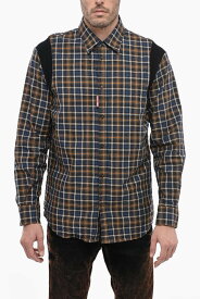 DSQUARED2 ディースクエアード シャツ S71DM0565 S60316 001F メンズ TARTAN COTTON SHLD SHIRT WITH KNITTED INSERTS 【関税・送料無料】【ラッピング無料】 dk