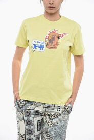 DSQUARED2 ディースクエアード トップス S75GD0236 S22427 679 レディース CREW NECK COTTON T-SHIRT WITH PATCHES 【関税・送料無料】【ラッピング無料】 dk