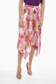 VERSACE ヴェルサーチ スカート 10087431A063925W020 レディース ASYMMETRIC PLEATED SKIRT WITH FLORAL PRINT 【関税・送料無料】【ラッピング無料】 dk