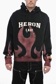 HERON PRESTON ヘロン プレストン トレーナー HMBB024S23 JER006 1025 メンズ PRINTED LAW FLAMES HOODIE WITH TERRY PATCHES 【関税・送料無料】【ラッピング無料】 dk