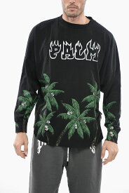 【毎月1日はエントリーでポイント3倍！】 PALM ANGELS パーム エンジェルス トップス PMAB001S23JER0021055 メンズ CREW-NECK PLANT-MOTIF OVERSIZED T-SHIRT 【関税・送料無料】【ラッピング無料】 dk