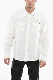 【5のつく日は全商品ポイント4倍】 DIESEL ディーゼル シャツ A10100 RJCAM 141 メンズ LINEN S-EAST-LONG SHIRT WITH DOUBLE BREAST POCKET 【関税・送料無料】【ラッピング無料】 dk