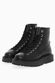 NEIL BARRETT ニール バレット ブーツ BSH374H S9000 01 メンズ LEATHER COMBAT BOOTS WITH ZIP CLOSURE 【関税・送料無料】【ラッピング無料】 dk