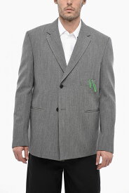 OFF WHITE オフホワイト ジャケット OMEN046F22FAB0010700 メンズ WOOL RELAXED-FIT BLAZER WITH BROOCH DETAIL 【関税・送料無料】【ラッピング無料】 dk