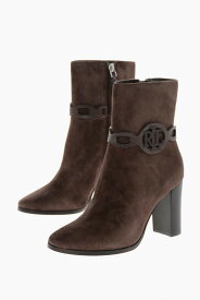 POLO RALPH LAUREN ラルフローレン ブーツ 802882376003 レディース LAUREN SUEDE ABIGAEL BOOTIES WITH LOGOED STRAP 8CM 【関税・送料無料】【ラッピング無料】 dk