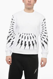 NEIL BARRETT ニール バレット トレーナー BJS005S R523S 526 メンズ RADIAL FAIR-ISLE THUNDERBOLT SWEATSHIRT WITH CONTRASTING PRI 【関税・送料無料】【ラッピング無料】 dk