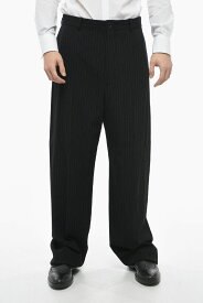 【15,000円以上ご購入で1,000円OFF！】 BALENCIAGA バレンシアガ パンツ 725469TNT36 1070 メンズ GARDE-ROBE WIDE-LEG PINSTRIPED PANTS WITH PLEAT 【関税・送料無料】【ラッピング無料】 dk