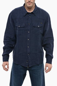 DIESEL ディーゼル シャツ A10100 RJCAM 81E メンズ LINEN S-EAST-LONG SHIRT WITH DOUBLE BREAST POCKET 【関税・送料無料】【ラッピング無料】 dk