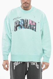 PALM ANGELS パーム エンジェルス トレーナー PMBA065S23FLE0014084 メンズ DISTRESSED CREW-NECK SWEATSHIRT WITH GLITTER LOGO 【関税・送料無料】【ラッピング無料】 dk