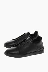 ZEGNA ゼニア スニーカー LHCLN S4668Z NEE メンズ TEXTURED LEATHER TRIPLE STITCH LOW-TOP SNEAKERS WITH FAUX FU 【関税・送料無料】【ラッピング無料】 dk