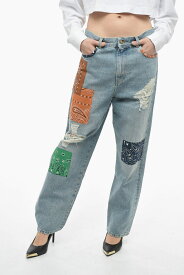 ALANUI アラヌイ デニム LWYB002S23 DEN001 4084 レディース PATCHWORK CALIFORNIA JEANS WITH DISTRESSED DETAILS 【関税・送料無料】【ラッピング無料】 dk