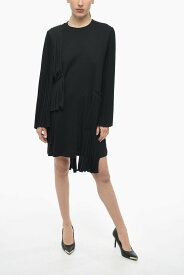 【本日5の付く日ポイント4倍!!】 MAISON MARGIELA メゾン マルジェラ ドレス S52CT0733 S23588 900 レディース MM6 JERSEY MINIDRESS WITH PLEATED SLEEVES 【関税・送料無料】【ラッピング無料】 dk