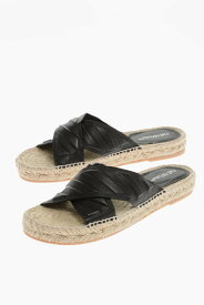 【本日5の付く日ポイント4倍!!】 OFF WHITE オフホワイト フラットシューズ OWIB012S23LEA0011010 レディース CRISSCORSS LEATHER ESPADRILLAS SLIDES 【関税・送料無料】【ラッピング無料】 dk