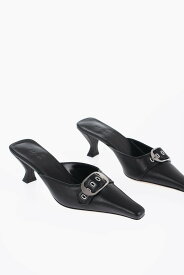 BY FAR バイファー パンプス 23CREVLMBL NAP BL レディース LEATHER EVELYN MULES WITH MAXI BUCKLE AND KITTEN HEEL 6CM 【関税・送料無料】【ラッピング無料】 dk