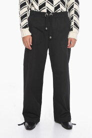 VERSACE ヴェルサーチ パンツ 1008330 1A05964 1B000 メンズ COMPACT COTTON-POPLIN BAGGY PANTS WITH ANKLE DRAWSTRINGS 【関税・送料無料】【ラッピング無料】 dk