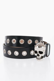 ALEXANDER MCQUEEN アレキサンダー マックイーン ベルト 7047341AALV 1000 メンズ LEATHER BELT WITH SKULL-SHAPED BUCKLE 35MM 【関税・送料無料】【ラッピング無料】 dk