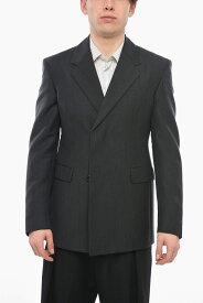 PRADA プラダ ジャケット UGI223HQ4 F0AGF メンズ DOUBLE-BREASTED MOHAIR BLEND BLAZER WITH HIDDEN BUTTONING 【関税・送料無料】【ラッピング無料】 dk