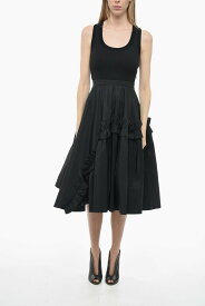 【本日5の付く日ポイント4倍!!】 ALEXANDER MCQUEEN アレキサンダー マックイーン ドレス 733975/QLABX1000 レディース DOUBLE LAYER DRESS WITH SCALLOP SKIRT 【関税・送料無料】【ラッピング無料】 dk