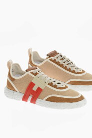 HOGAN ホーガン スニーカー H5M5900ES60O9J781P メンズ TWILL AND SUEDE 3R LOW TOP SNEAKERS WITH RUBBER MONOGRAM 【関税・送料無料】【ラッピング無料】 dk