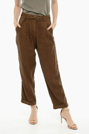 WOOLRICH ウールリッチ パンツ COWWPAN1239UT1506 706 レディース DOLUBLE PLEATED LINEN AND COTTON PANTS WITH BELT 【関税・送料無料】【ラッピング無料】 dk