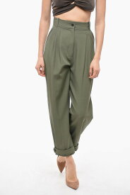 ALEXANDER MCQUEEN アレキサンダー マックイーン パンツ 730067 QJACF 3003 レディース HIGH-WAISTED DRAPED PANTS WITH CROPPED FIT 【関税・送料無料】【ラッピング無料】 dk