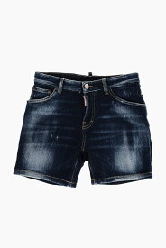 DSQUARED2 ディースクエアード デニム DQ0789 D009I DQ01 ボーイズ STRETCH DENIM SHORTS WITH BACK LOGO PATCH 【関税・送料無料】【ラッピング無料】 dk