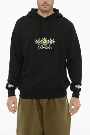 DROLE DE MONSIEUR ドロール ド ムッシュ トレーナー HO126CO001 BL メンズ BRUSHED-COTTON HOODIE WITH FLOWER EMBROIDERY 【関税・送料無料】【ラッピング無料】 dk
