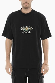 DROLE DE MONSIEUR ドロール ド ムッシュ トップス TS148CO001 BL メンズ CREW-NECK COTTON T-SHIRT WITH FLOWER EMBROIDERY 【関税・送料無料】【ラッピング無料】 dk