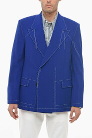 OFF WHITE オフホワイト ジャケット OMEW001S23FAB003 6901 メンズ DOUBLE-BREASTED WOOL BLEND BLAZER WITH VISIBLE STITCHINGS 【関税・送料無料】【ラッピング無料】 dk