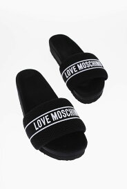 MOSCHINO モスキーノ フラットシューズ JA28534G0GIP0000 レディース LOVE SOLID COLOR FABRIC SLIDES WITH EMBROIDERED LOGO 【関税・送料無料】【ラッピング無料】 dk
