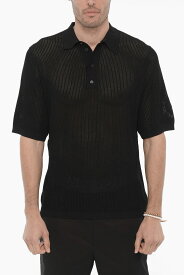 NEIL BARRETT ニール バレット トップス PBMA105-U600 01 メンズ LOOSE FIT 3 BUTTONS PERFORATED POLO SHIRT 【関税・送料無料】【ラッピング無料】 dk