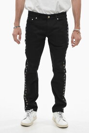 ALEXANDER MCQUEEN アレキサンダー マックイーン デニム 730892QUY49 1000 メンズ SKINNY FIT JEANS WITH STUDDED DETAILS 【関税・送料無料】【ラッピング無料】 dk