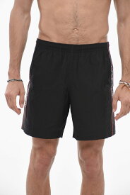 【本日5の付く日ポイント4倍!!】 ALEXANDER MCQUEEN アレキサンダー マックイーン スイムウェア 6030504419Q 1000 メンズ NYLON SELVEDGE SWIM SHORTS WITH LOGO SIDE BAND 【関税・送料無料】【ラッピング無料】 dk