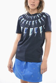 NEIL BARRETT ニールバレット トップス NJT013S R527S 1677 レディース SLIM FIT FAIR-ISLE COMIC BOLTS CREW-NECK T-SHIRT 【関税・送料無料】【ラッピング無料】 dk