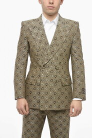 GUCCI グッチ ジャケット 705284ZAKIV9549 メンズ DOUBLE-BREASTED JACQUARD COTTON BLEND BLAZER WITH MORSET MOT 【関税・送料無料】【ラッピング無料】 dk