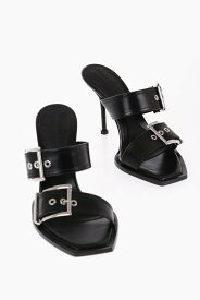 ALEXANDER MCQUEEN アレキサンダー マックイーン パンプス 709990 WHSWD 1081 レディース LEATHER SANDALS WITH BUCKLE HEEL 10 CM 【関税・送料無料】【ラッピング無料】 dk