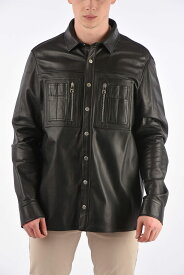 NEIL BARRETT ニール バレット ジャケット PBPE633C N701C 01 メンズ LEATHER LOOSE FIT SHIRT WITH SNAP BUTTONS 【関税・送料無料】【ラッピング無料】 dk