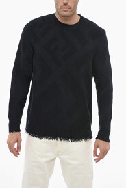 FENDI フェンディ ニットウェア FZX143AN3T F094D メンズ FRINGED SWEATER WITH FF PATTERN 【関税・送料無料】【ラッピング無料】 dk