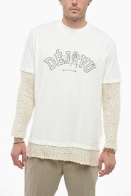 【本日0のつく日ポイント4倍！】 OUR LEGACY アワーレガシー トップス M2226MWP WHITE メンズ PRINTED CREWNECK T-SHIRT WITH LINEN BLEND SLEEVES 【関税・送料無料】【ラッピング無料】 dk