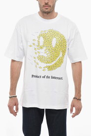 MARKET マーケット トップス 399001361 WHITE メンズ SMILEY PRINTED COTTON CREW-NECK T-SHIRT 【関税・送料無料】【ラッピング無料】 dk