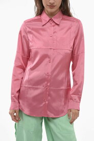 【本日0のつく日ポイント4倍！】 GUCCI グッチ シャツ 686544ZAC30 5602 レディース SATIN SHIRT WITH BREAST-POCKET AND COVERED BUTTONS 【関税・送料無料】【ラッピング無料】 dk