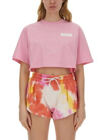 MSGM エムエスジーエム ピンク PINK Tシャツ レディース 春夏2024 310400 【関税・送料無料】【ラッピング無料】 el