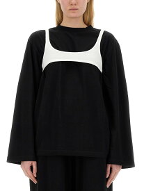 MM6 MAISON MARGIELA エムエム6 メゾン マルジェラ ブラック BLACK Tシャツ レディース 春夏2024 321228 【関税・送料無料】【ラッピング無料】 el