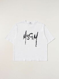 MSGM エムエスジーエム ホワイト White Tシャツ ガールズ 秋冬2021 MS027799 【関税・送料無料】【ラッピング無料】 gi