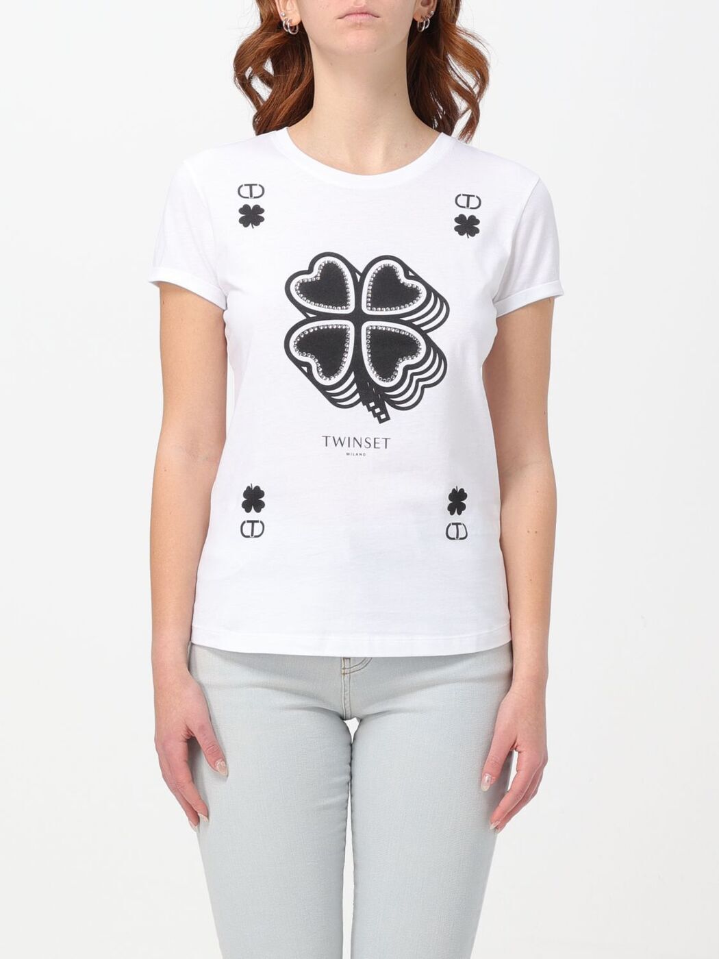 新品の TWINSET ツインセット ホワイト White Tシャツ レディース 春夏